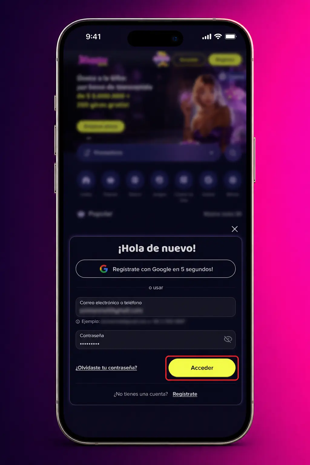 Inicio de sesión seguro en Maggico con correo o teléfono, contraseña y código de dos factores