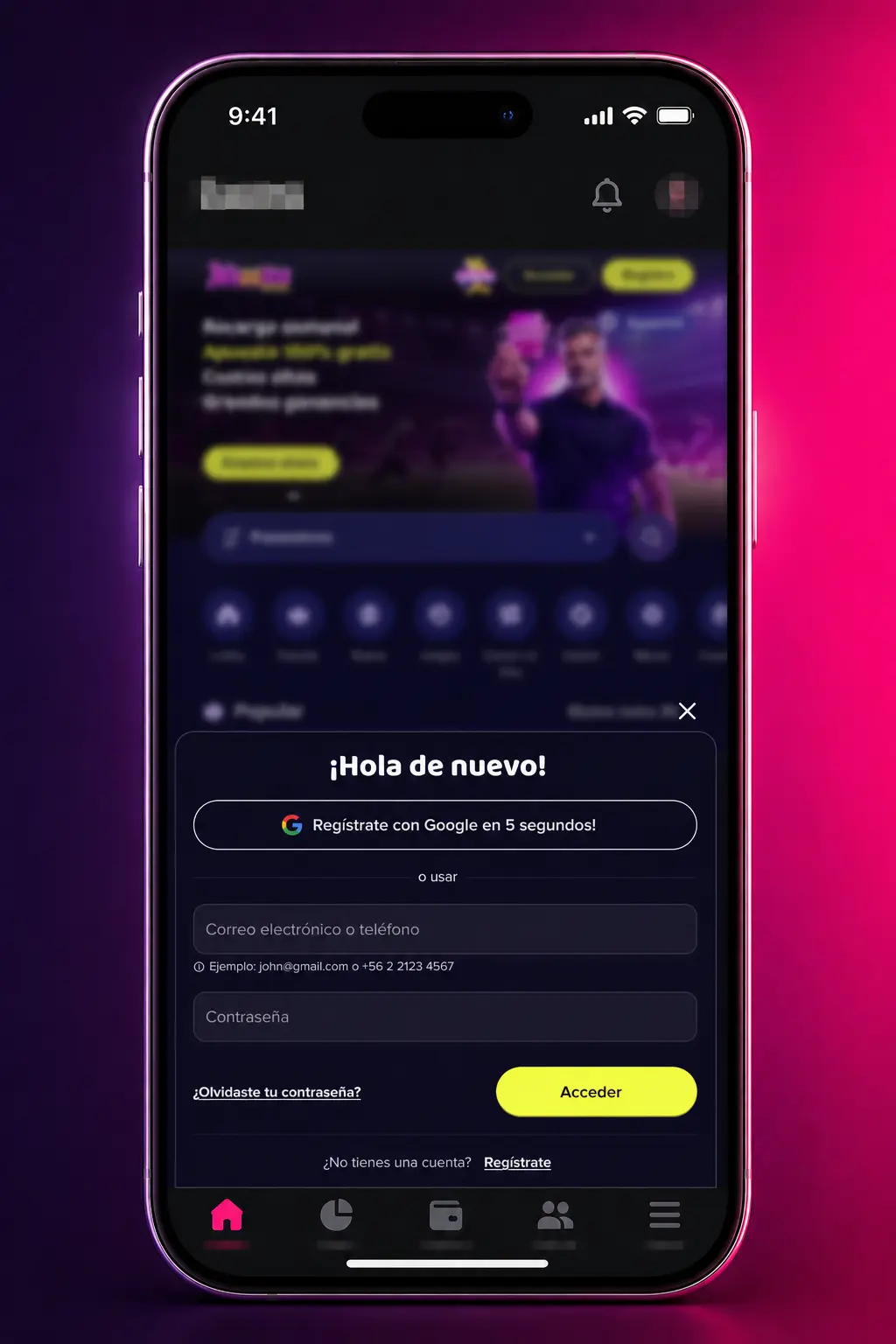 Pantalla de depósito en la app Maggico para cargar saldo en CLP con métodos de pago chilenos